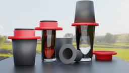 A tea lid, strainer and cover that should fit most glasses and cups 3d model