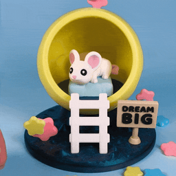 Moon Diorama for Cute Flexi Animals - Mouse Edition 3d model
