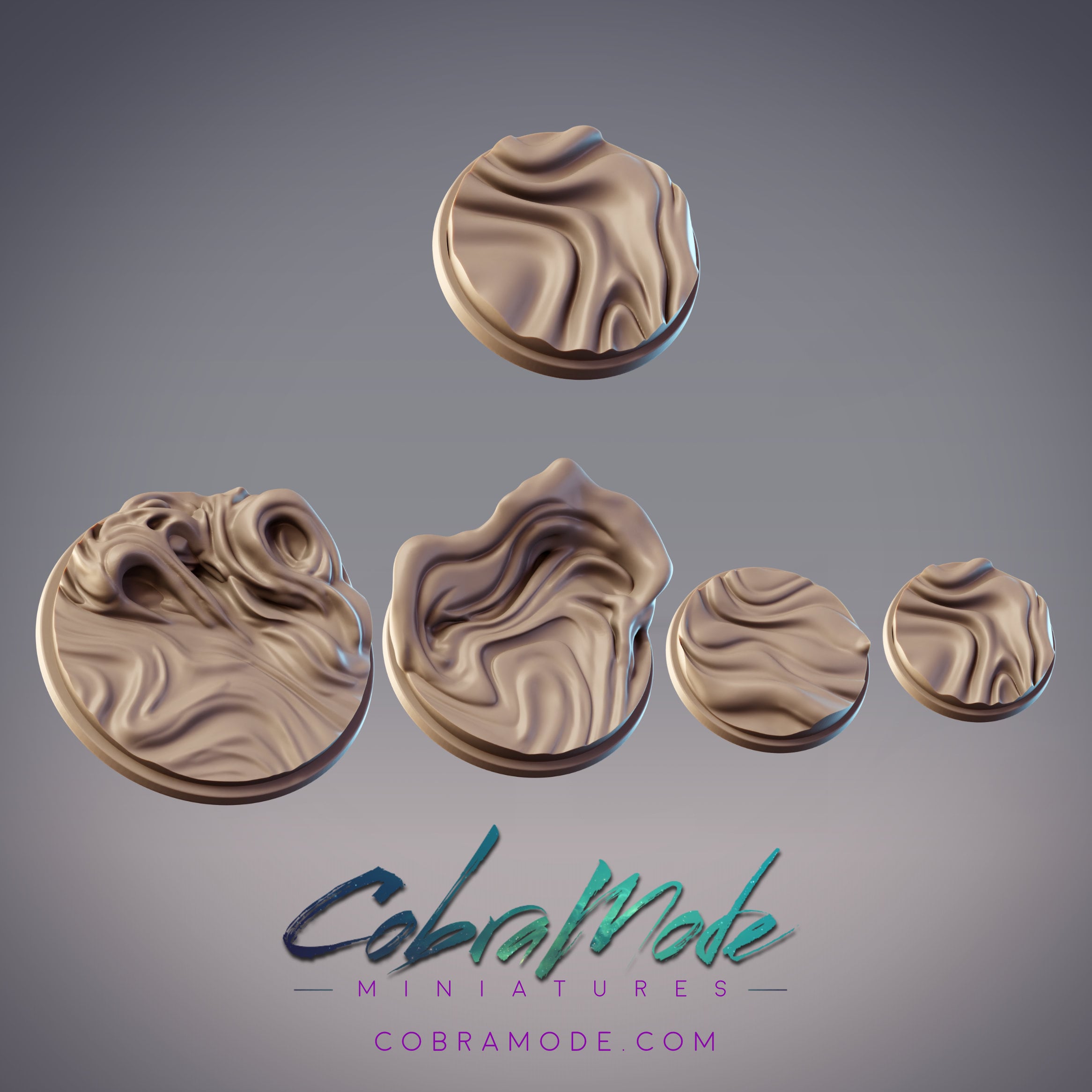 Wind Sculpted Stone Base Pack (4pcs) 3d model