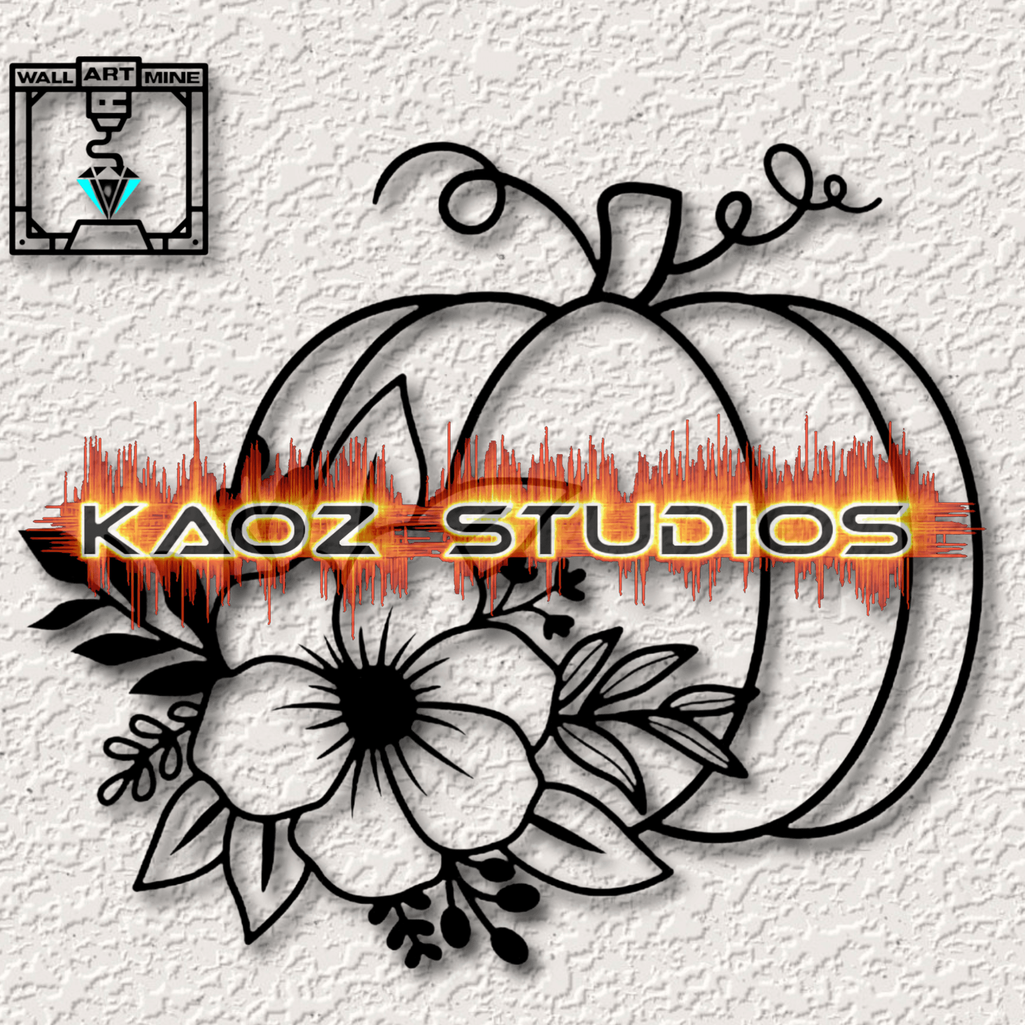 pumpkin with flowers wall art autumn wall decor 3d model