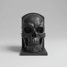 cracked skull bookend.3mf 3d model