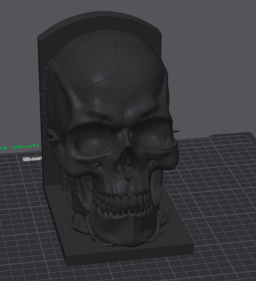 cracked skull bookend.3mf 3d model