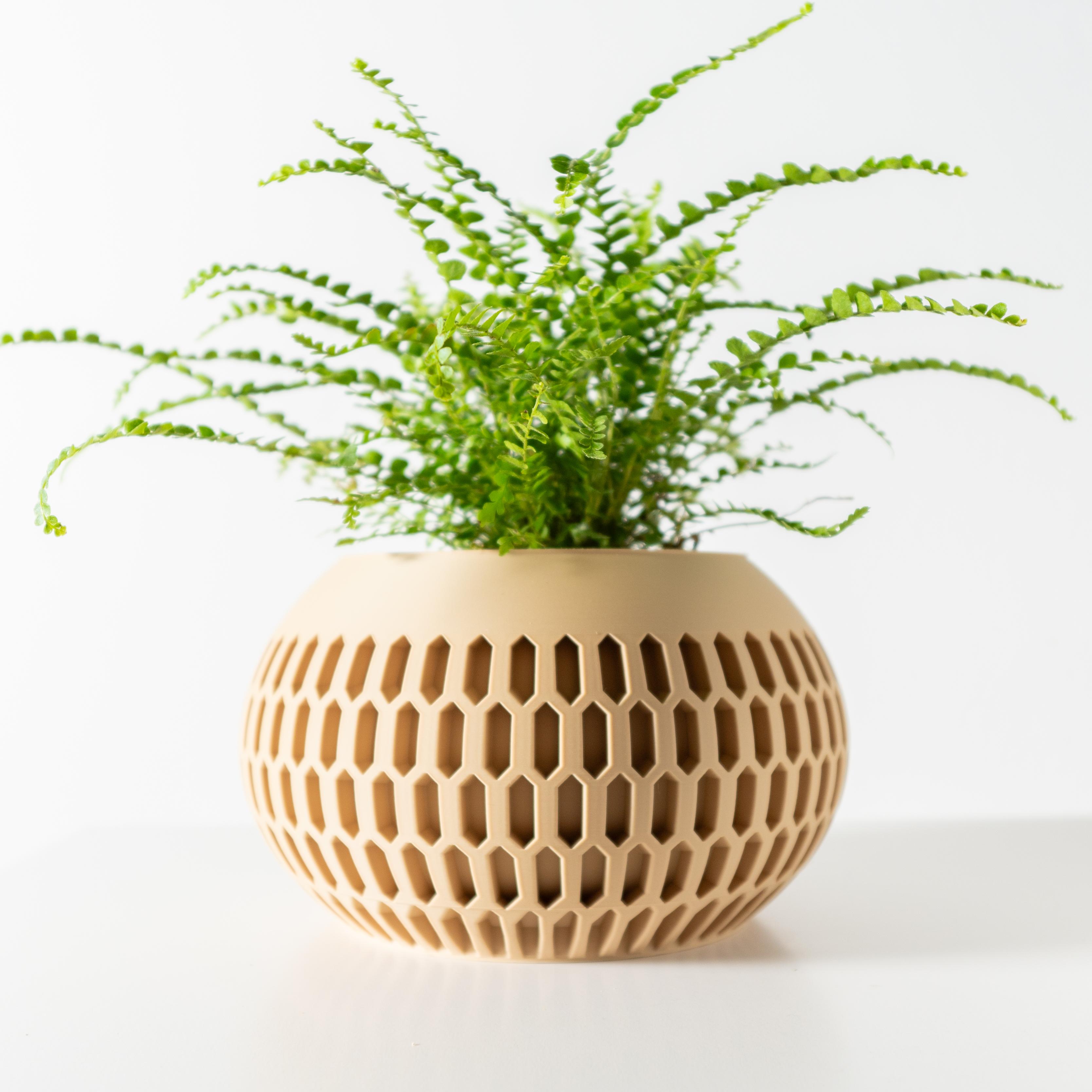 The Mervis Planter Pot with Drainage Tray & Stand Included: Modern and Unique Home Decor for Plants 3d model