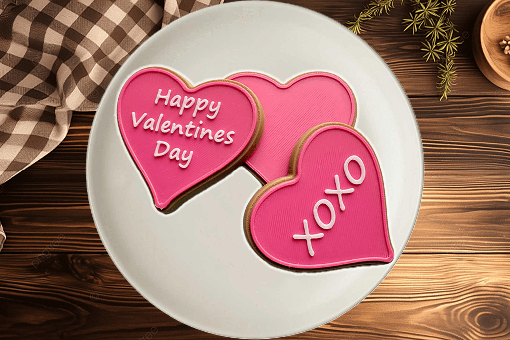 Valentine's Day Iced Sugar Cookie Customizable 3d model