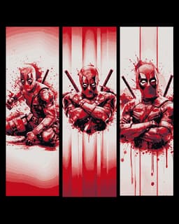 Fan Art - Marvel Character Deadpool portraits -set of 3 Bookmarks 3d model