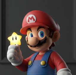 Super Mario Bust with Super Star 3D Printable STL Model 3d model
