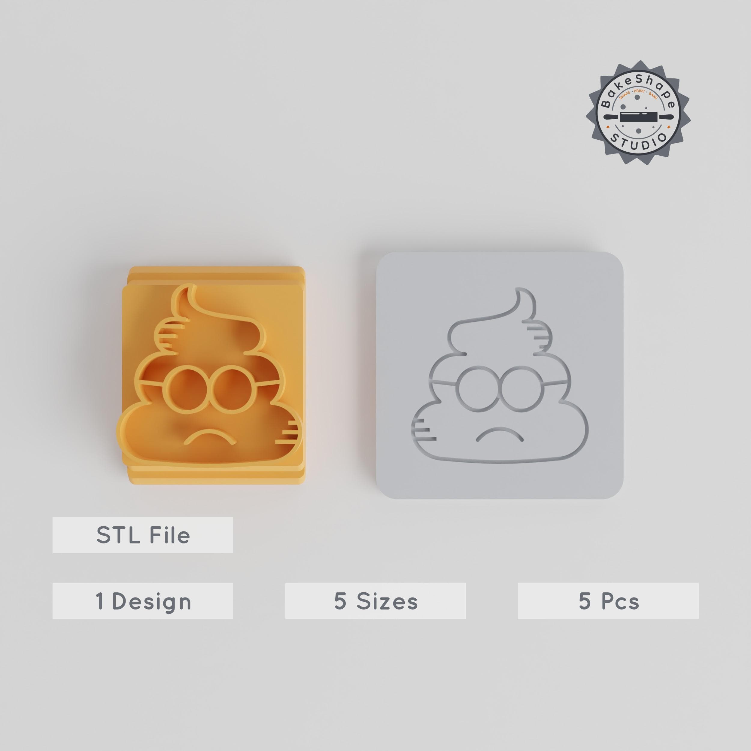 Poop Stamp Tile Set, 5 Sizes 20-40mm, Perfect for Clay & Cookies, Funny Emoji Design for Comical Creations PRODUCT_2367 3d model