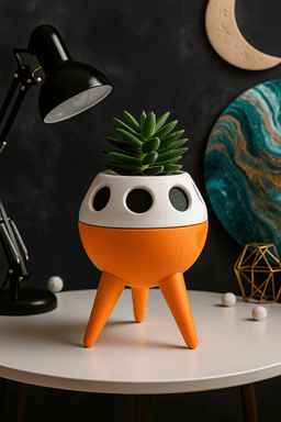 Rocket Bloom Vase – Space-Inspired Decorative Vase with Retro Rocket Design 3d model
