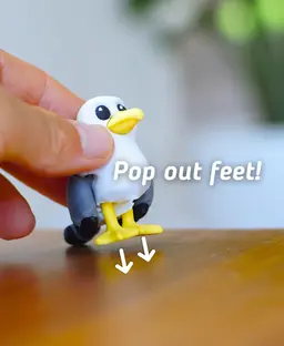 Squawking Seagull - Articulated Fidget Seagull 3d model