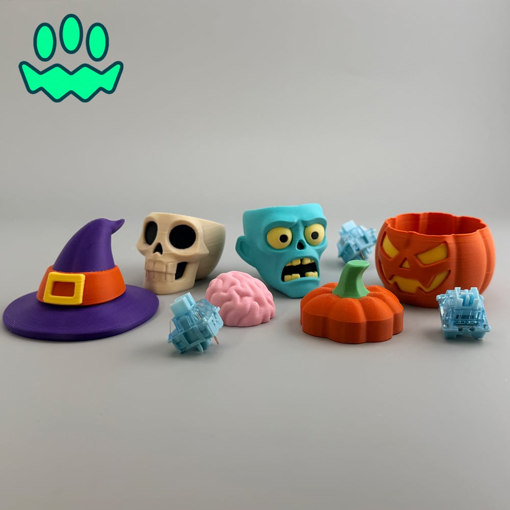 Spooky Fidget Clicker Keychain Bundle 3d model