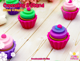 Cupcake Clicker & Treat Display 3d model