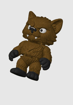 Halloween Werewolf Flexi Fidget #3 - No Supports! 3d model