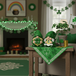 St. Patrick’s Day Gnome Couple STL File – Irish Lucky Pair with Shamrock and Horseshoe 3d model