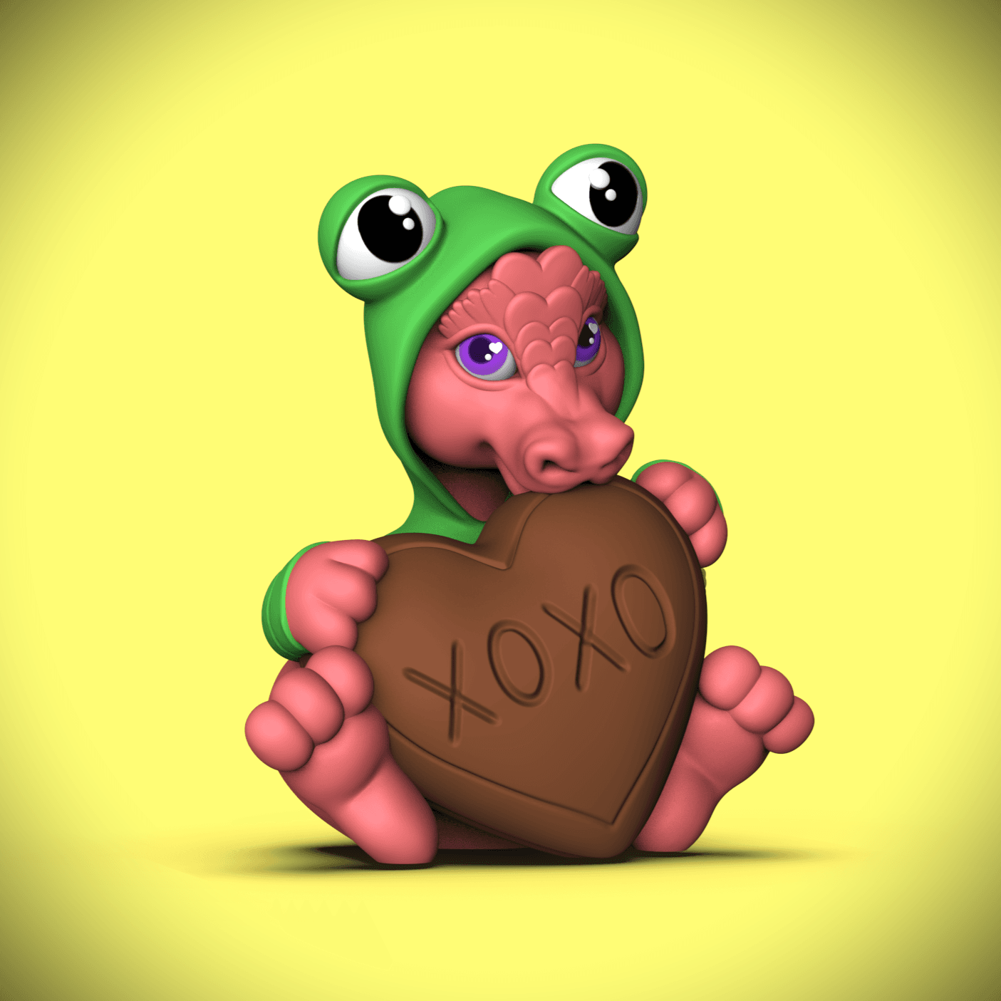 Candy Frog Costume -Baby Dragon 3d model