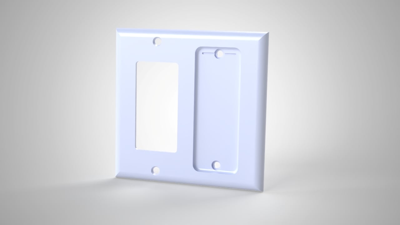 Double Gang Hue Remote Holder (Std+Oversized) 3d model