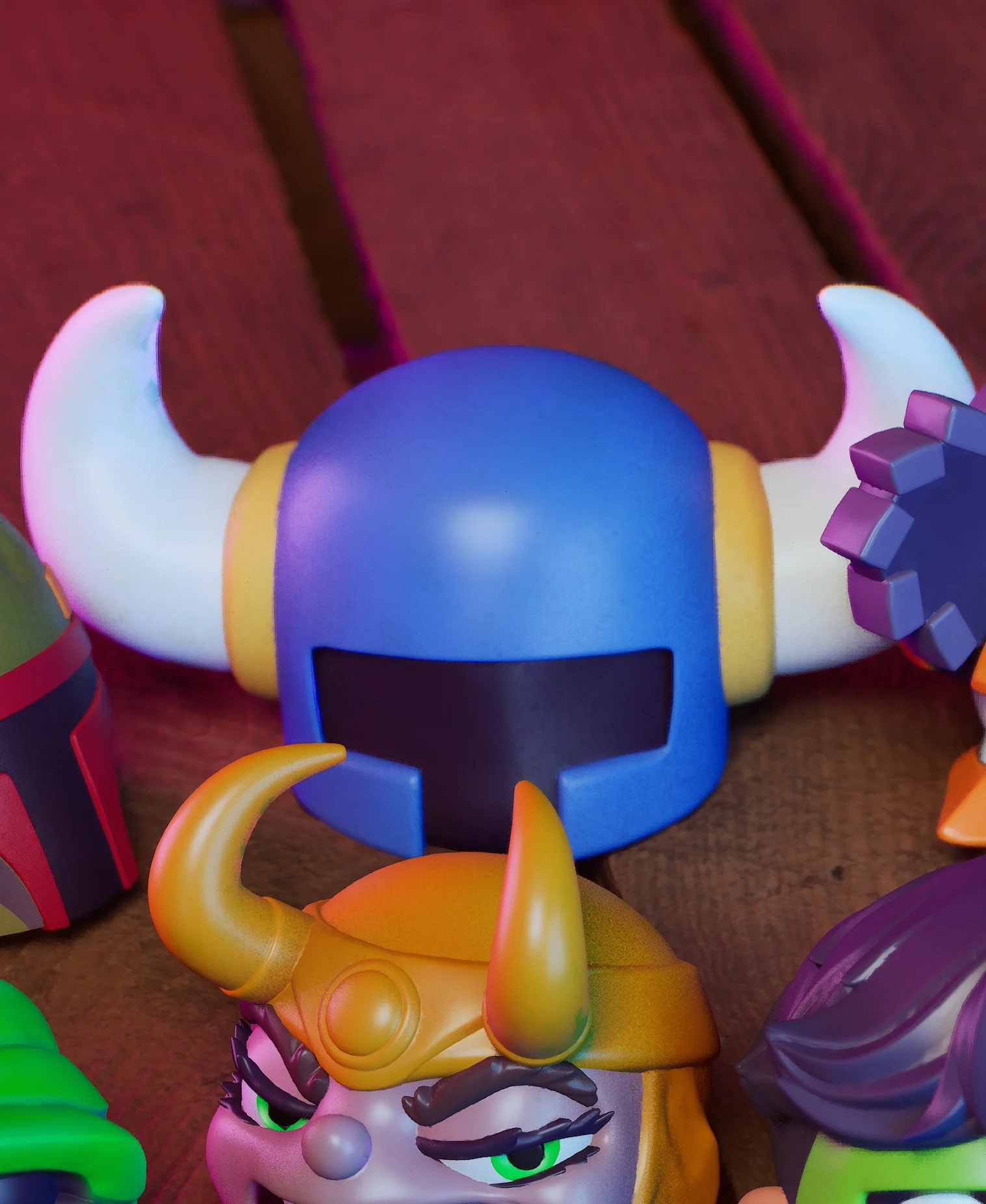 Li'l Shovel Knight Head - #MASKtober - Indie Video Game Fanart Cellectible 3d model