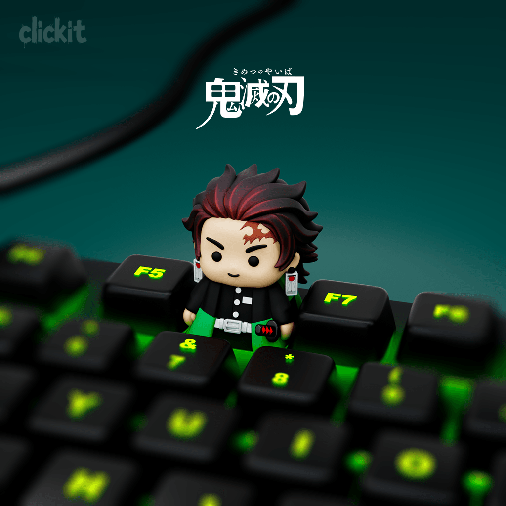 Tanjiro Demon Slayer Keycap β Anime Artisan Keycap STL for Mechanical Keyboard (Cherry MX Compatible 3d model