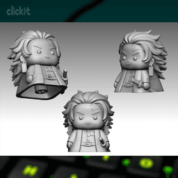 Tanjiro Demon Slayer Keycap β Anime Artisan Keycap STL for Mechanical Keyboard (Cherry MX Compatible 3d model