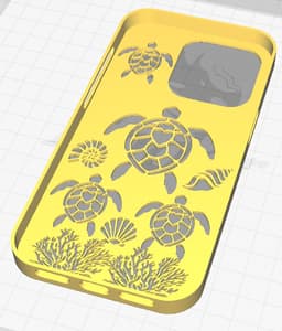 sea themed iphone 14 pro case 3d model