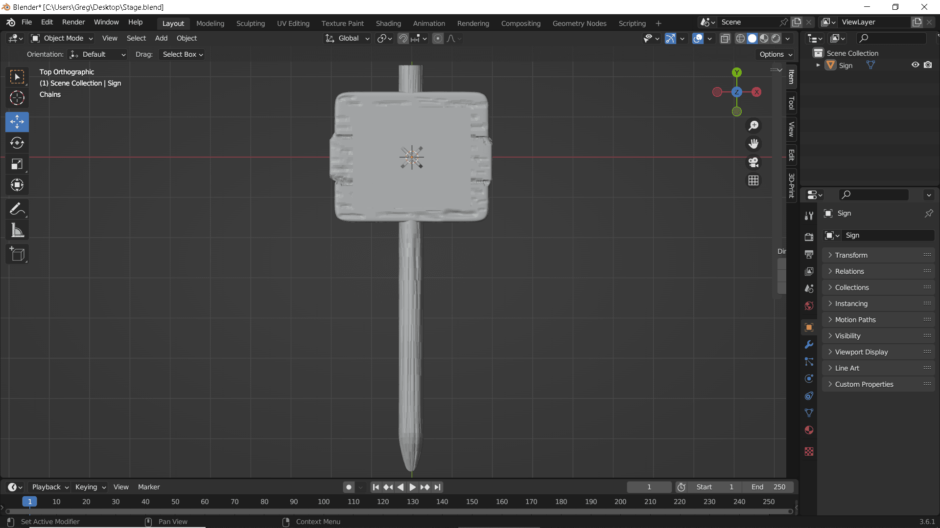 Garden Sign and Attachments 3d model