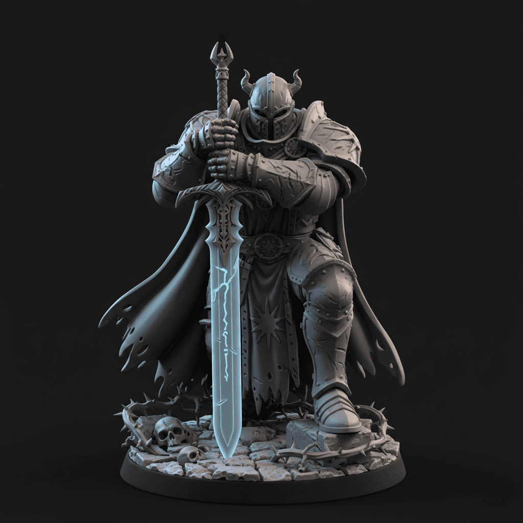 Ancient Paladin Holy Sword Printable STL Model 3d model