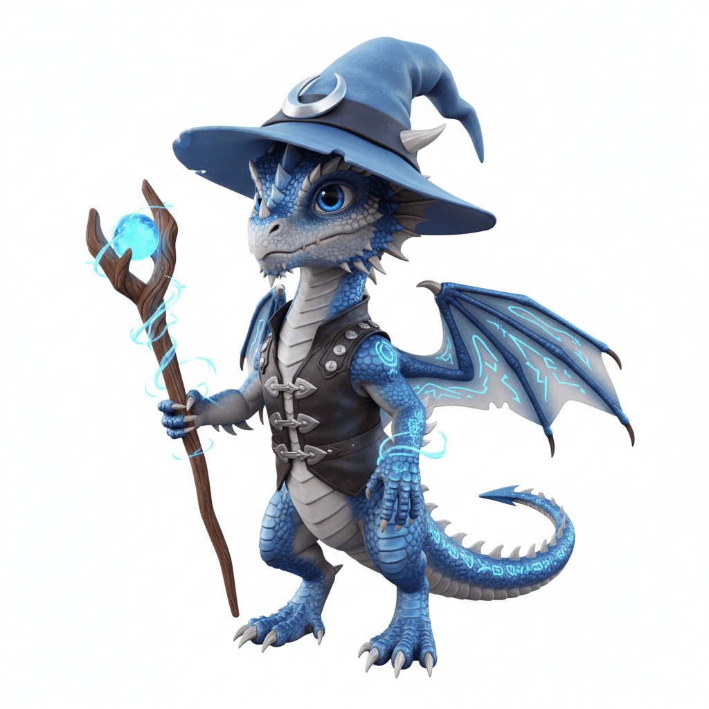 Cute Dragon : Young Mage Dragon Fantasy Beast 3d model