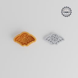 Bat Eyeball Cookie Cutter & Stamp Set, Spooky Halloween Eye Design, Fondant Decor, 3 Sizes S/M/L, 6 Pieces Bundle PRODUCT_802 3d model