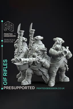 Giff Rifle - Weird Shores - PRESUPPORTED - Illustrated and Stats - 32mm scale 3d model