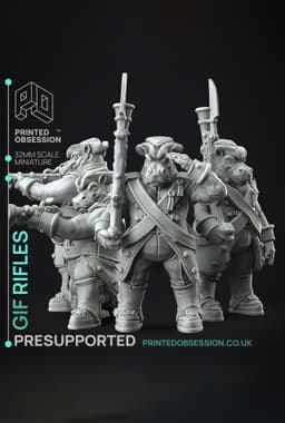 Giff Rifle - Weird Shores - PRESUPPORTED - Illustrated and Stats - 32mm scale 3d model