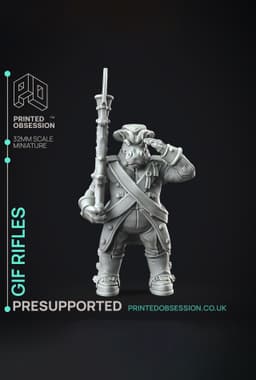 Giff Rifle - Weird Shores - PRESUPPORTED - Illustrated and Stats - 32mm scale 3d model