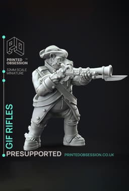 Giff Rifle - Weird Shores - PRESUPPORTED - Illustrated and Stats - 32mm scale 3d model