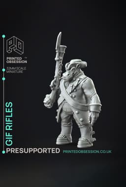 Giff Rifle - Weird Shores - PRESUPPORTED - Illustrated and Stats - 32mm scale 3d model