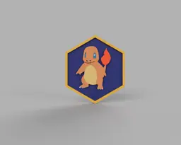 Charmander Pokemon PokeCoin stl 3d model