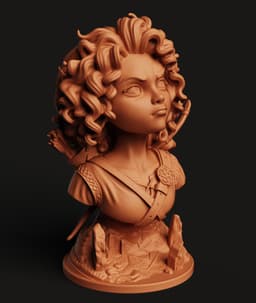 Celtic Archer Princess STL | Disney Fan Art 3D Print | Detailed Bust 3d model