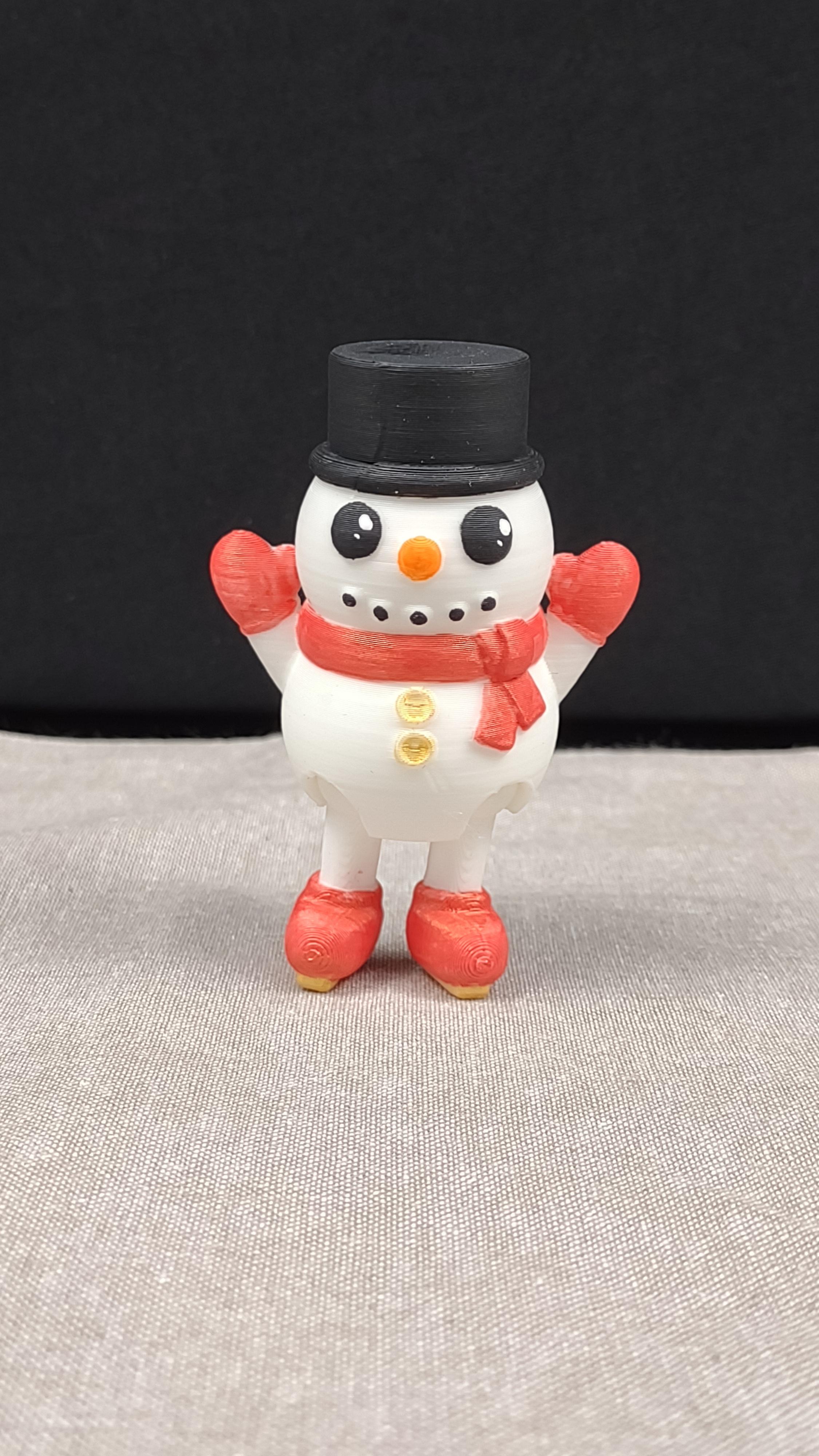 Sit or Skate Snowman with Top Hat 3d model