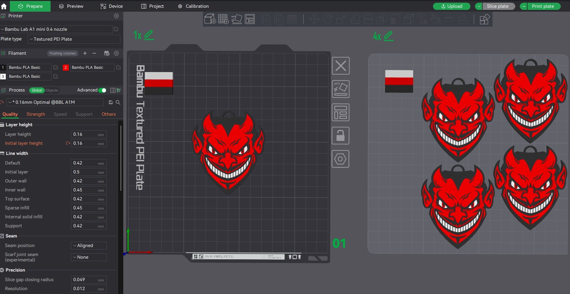 Halloween Devil Man Keychain 3d model