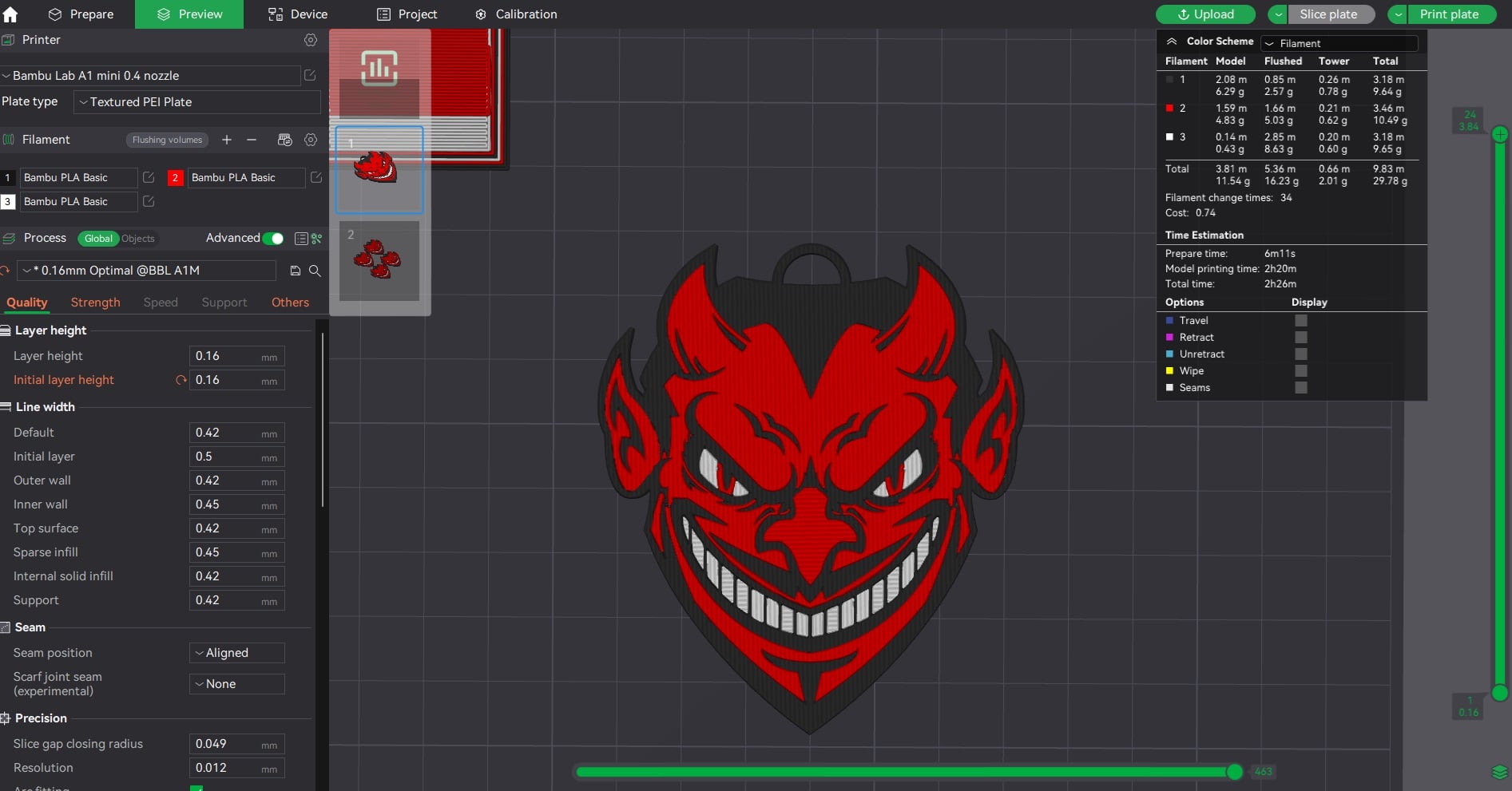 Halloween Devil Man Keychain 3d model