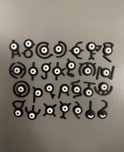 Unown Pokemon Fridge Magnets 3d model