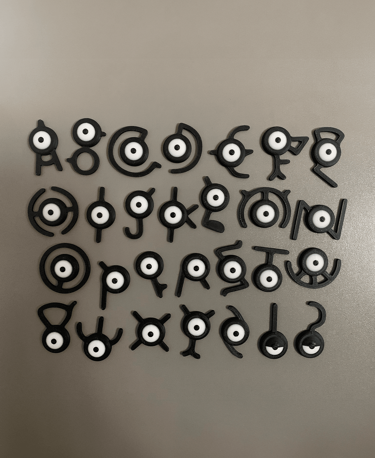 Unown Pokemon Fridge Magnets 3d model