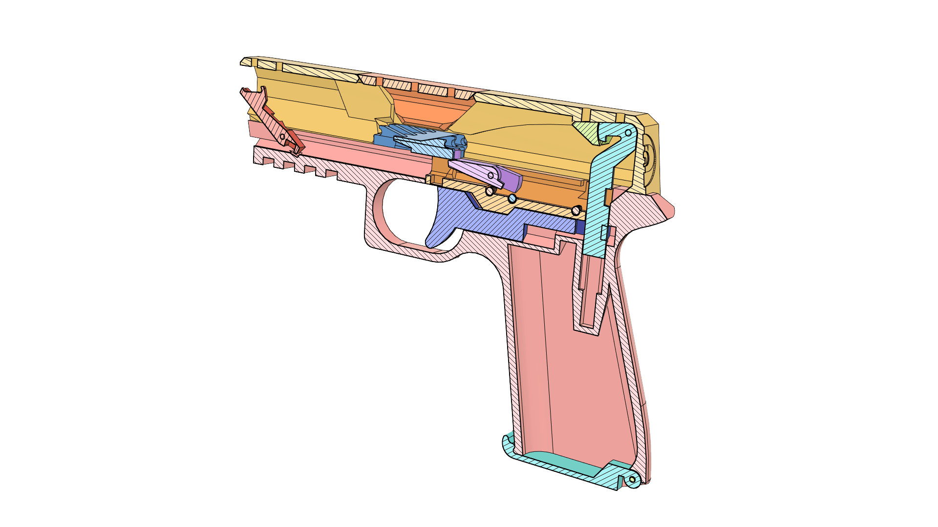 Mag Fed Mini Rubber Band Gun 3d model