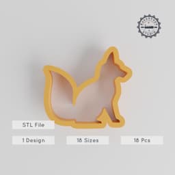 Fox Shape Cutter Set, 18 Sizes, Animal Cookie & Fondant Mold PRODUCT_133 3d model