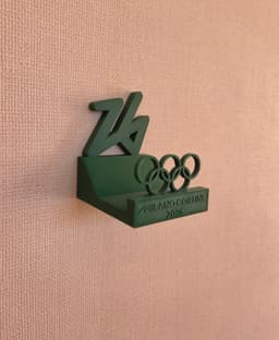 Wall Headphone Stand – Olympic-Inspired Mount with Drill Guide 3d model
