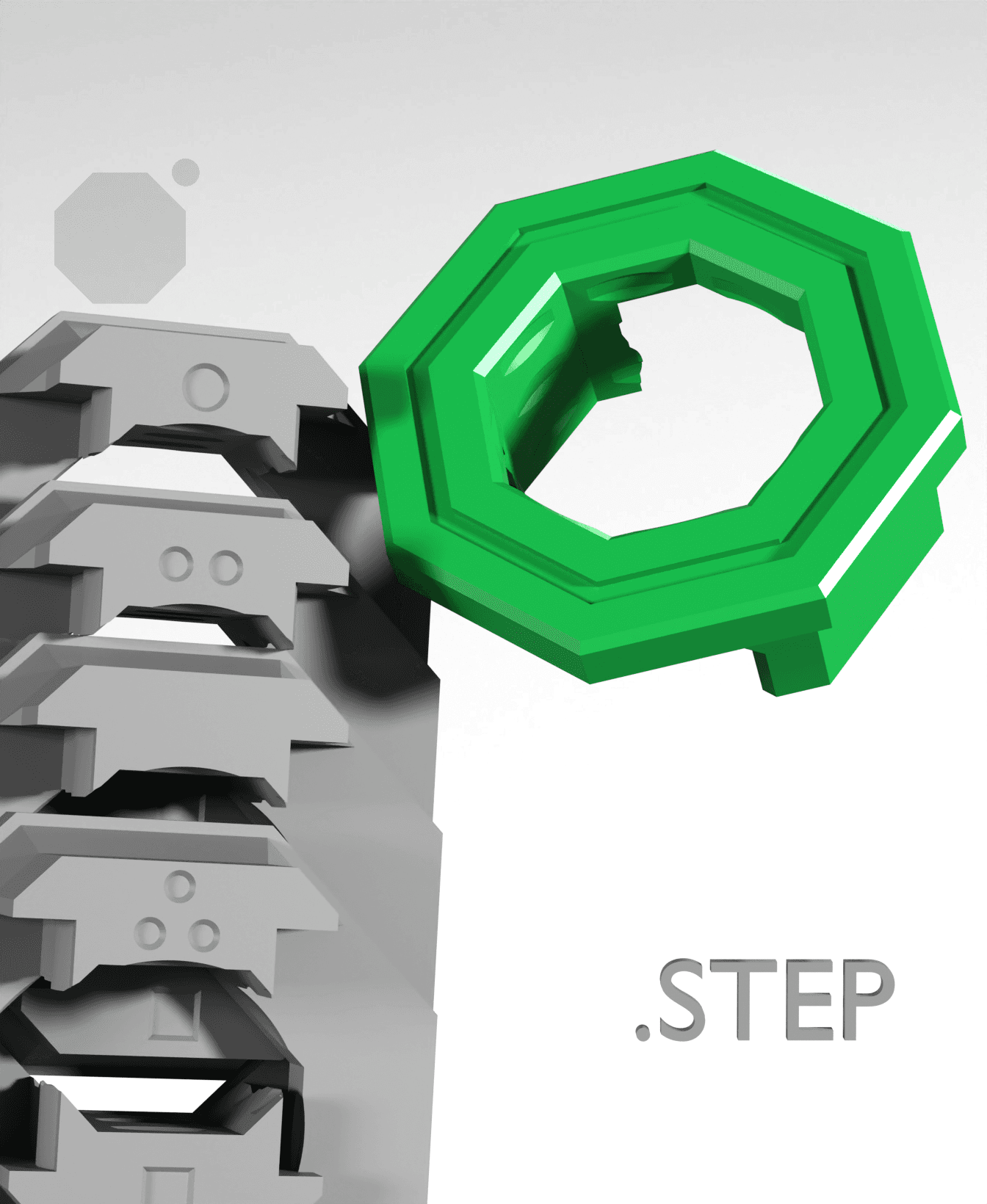 Double Sided Snaps (Part B) - STEP Multiboard Remixing Files 3d model