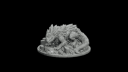 Quartz Root Basilisk STL - Crystal Reptile Guardian Statue 3d model