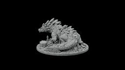 Quartz Root Basilisk STL - Crystal Reptile Guardian Statue 3d model