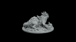 Quartz Root Basilisk STL - Crystal Reptile Guardian Statue 3d model