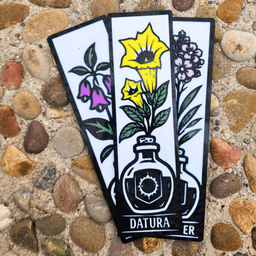 Poison Garden Bookmark STL Set – Oleander, Belladonna & Datura 3d model