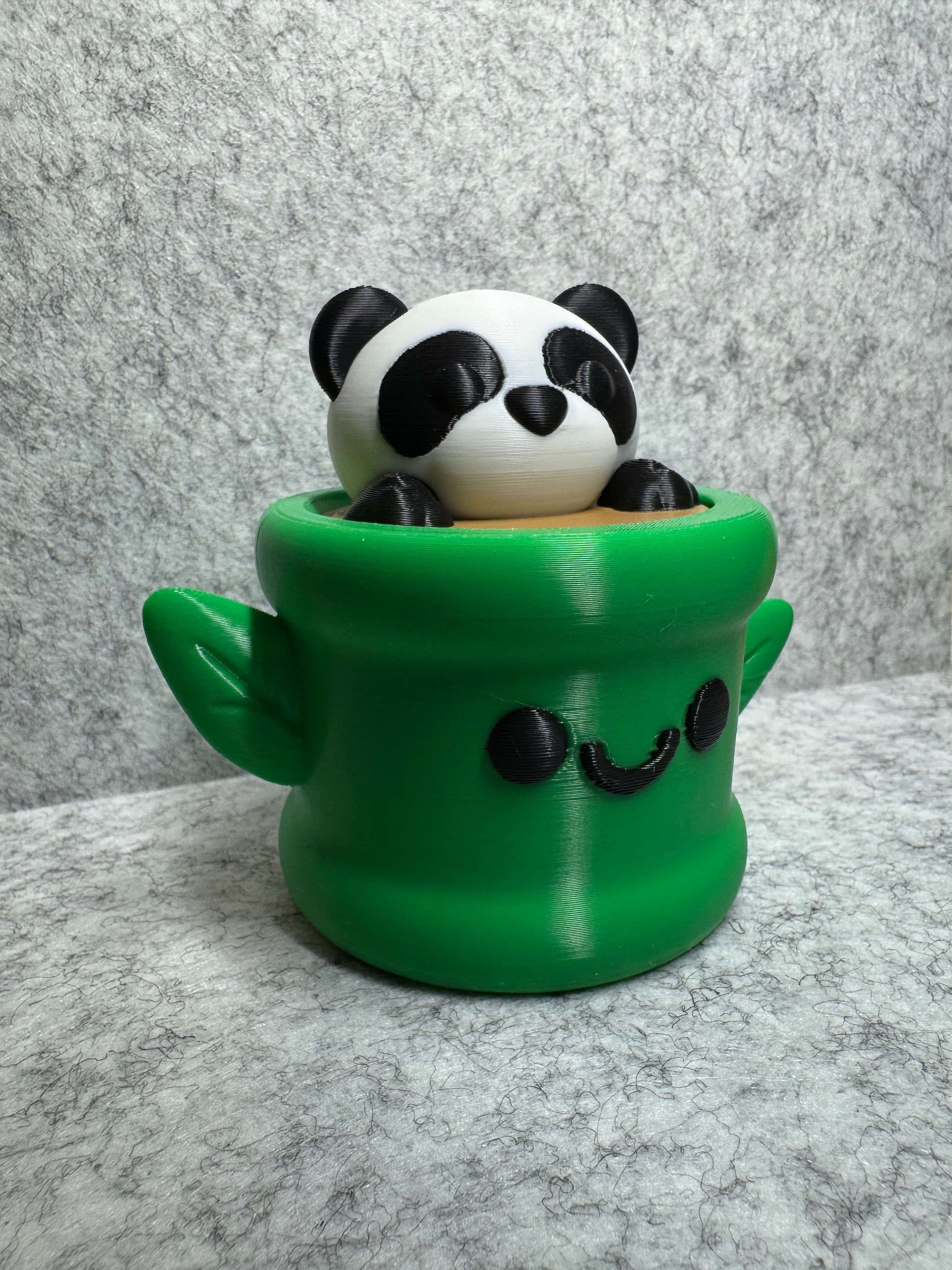 Panda Bamboo Stash Container 3d model