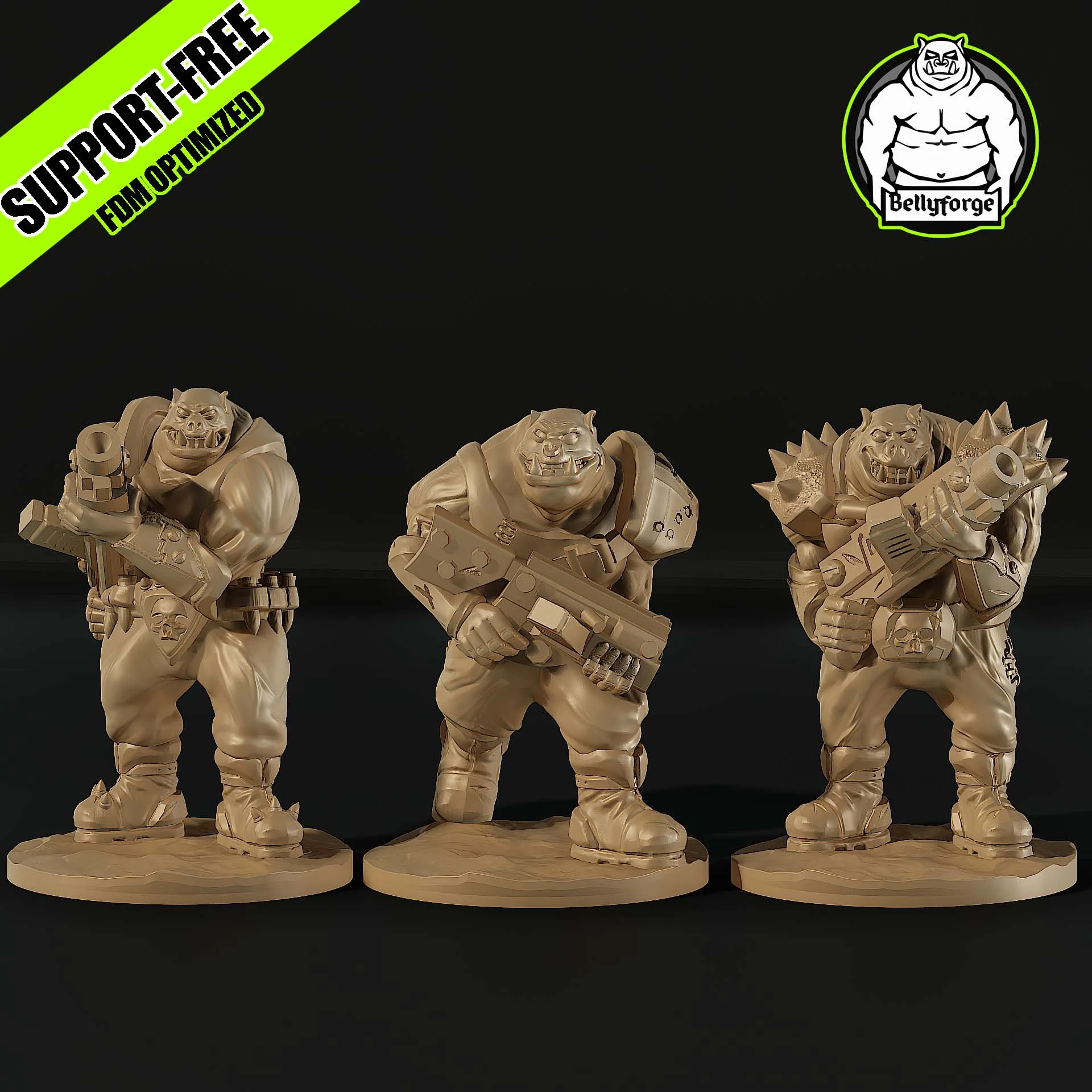 Support-Free / Supportless FDM | Null Brutes – Gunners Squad | Sci-Fi Orc Proxy | No Supports 3d model
