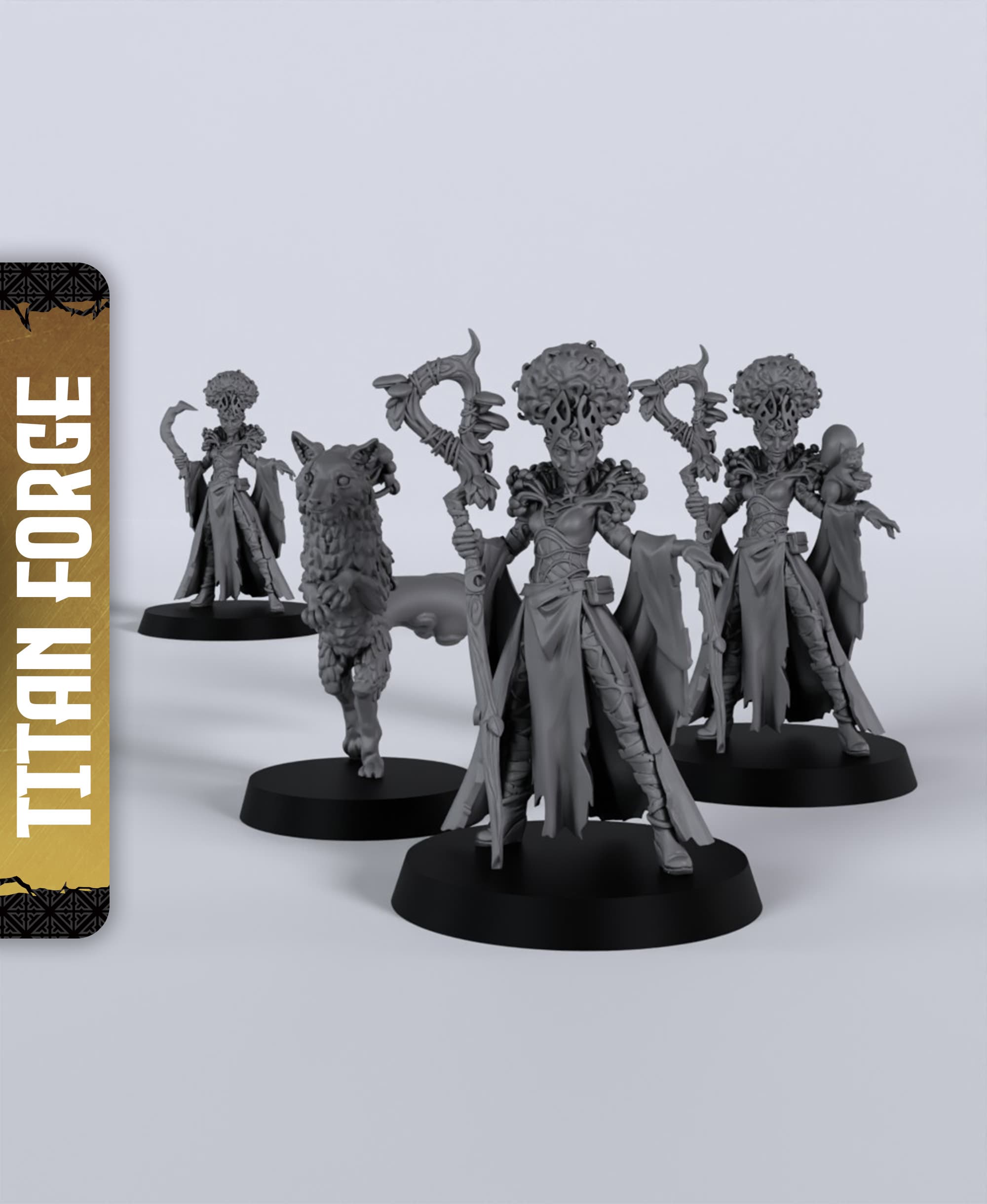 Spore Druid - With Free Dragon - 5e DnD Inspired for RPG and Wargamers 3d model